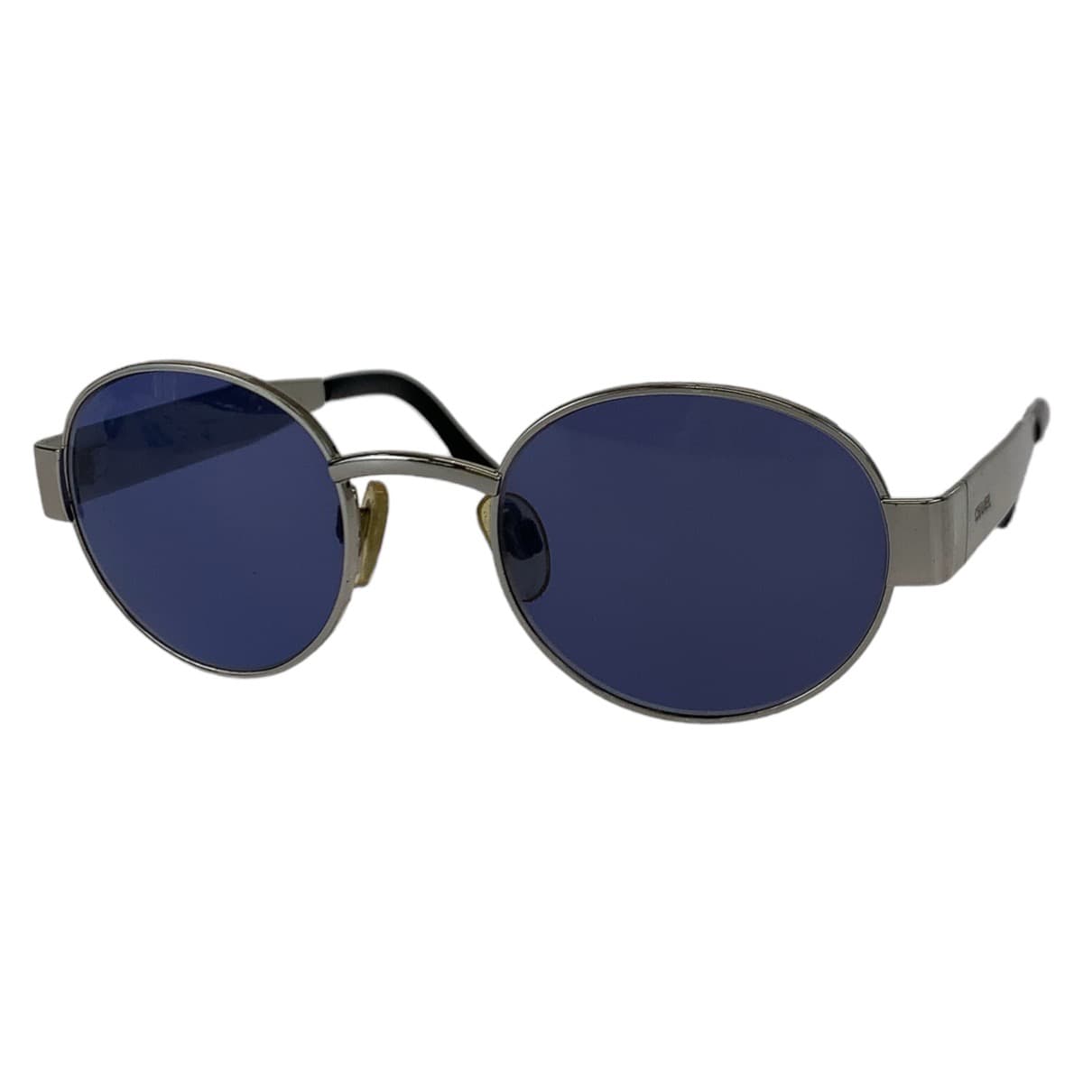 Chanel Vintage Blue Metal Round Sunglasses in Very Good Condition