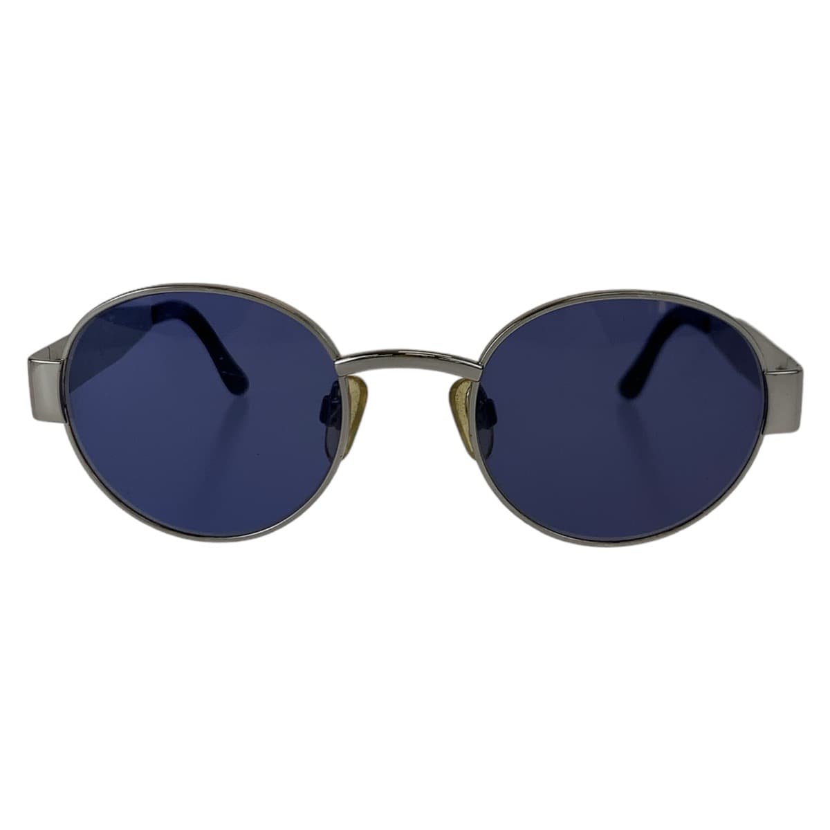 Chanel Vintage Blue Metal Round Sunglasses in Very Good Condition