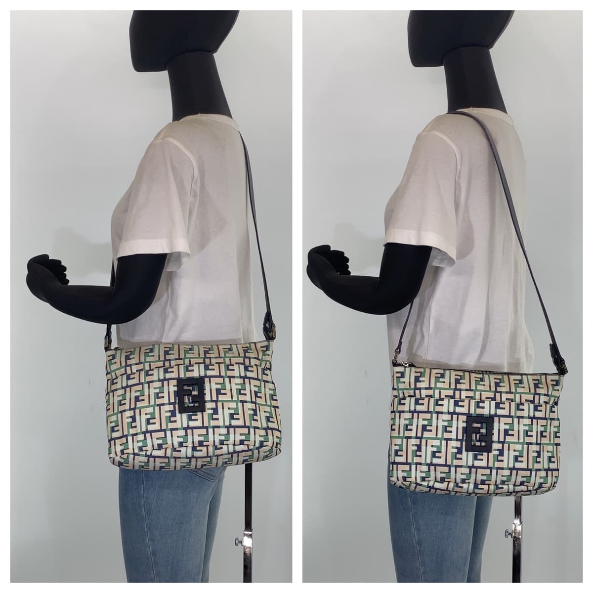 Fendi Zucca Canvas Shoulder Bag