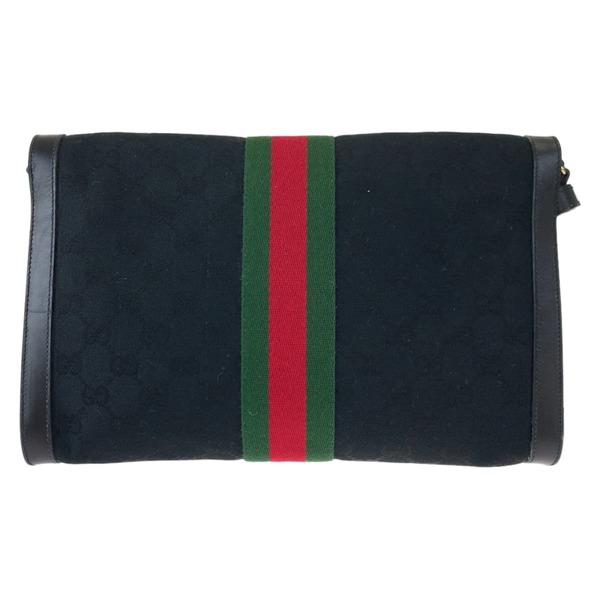 Gucci Vintage GG Canvas Leather Shoulder Bag