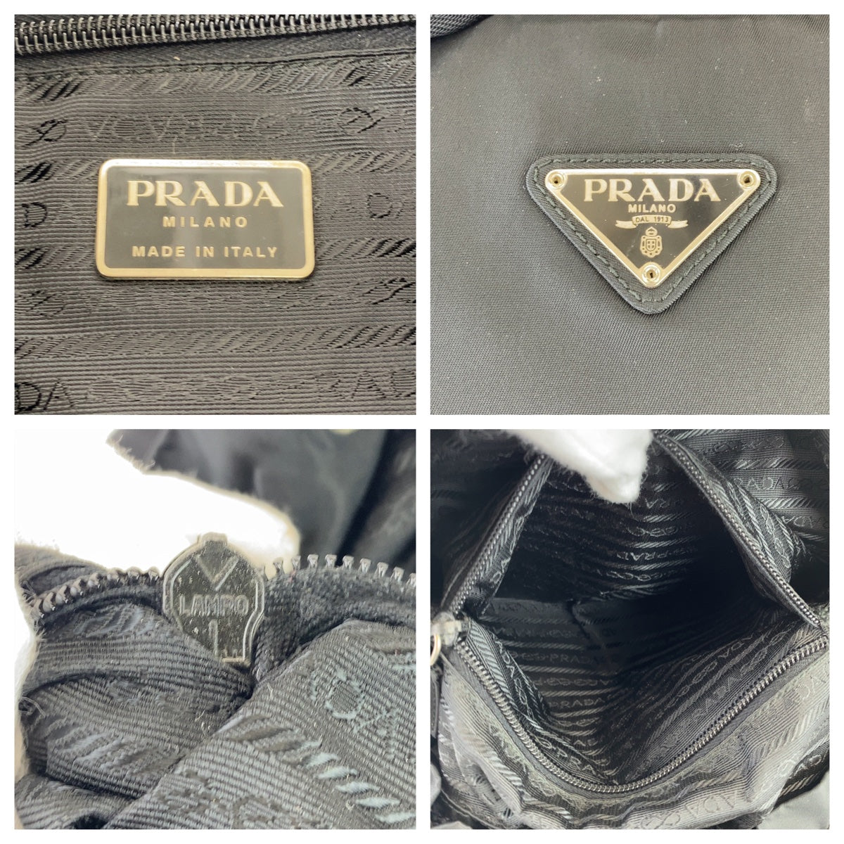 Prada Nylon Tessuto Triangle Logo Backpack in Very Good Condition