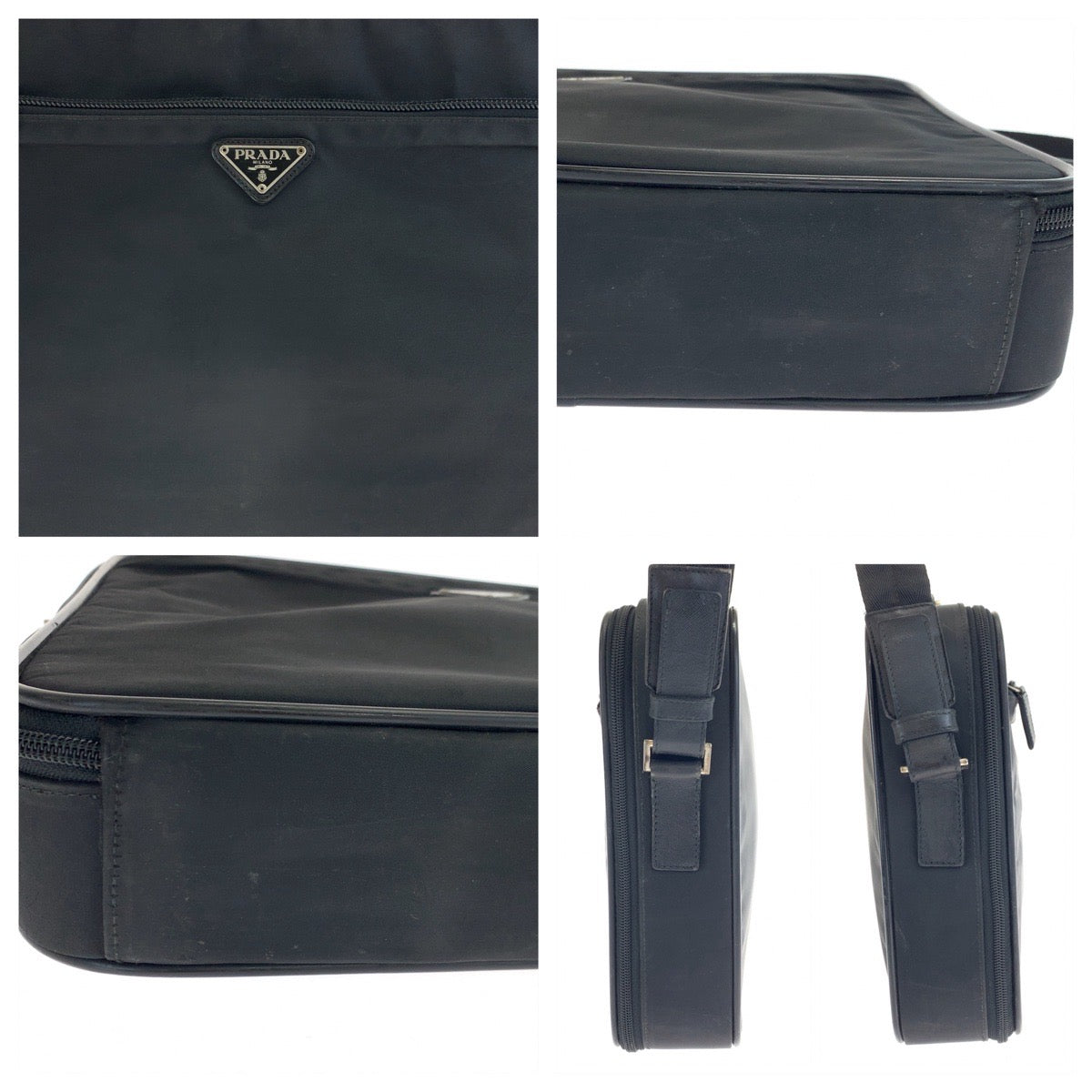 Prada Nylon Tessuto Triangle Logo Plate Briefcase in Very Good Condition