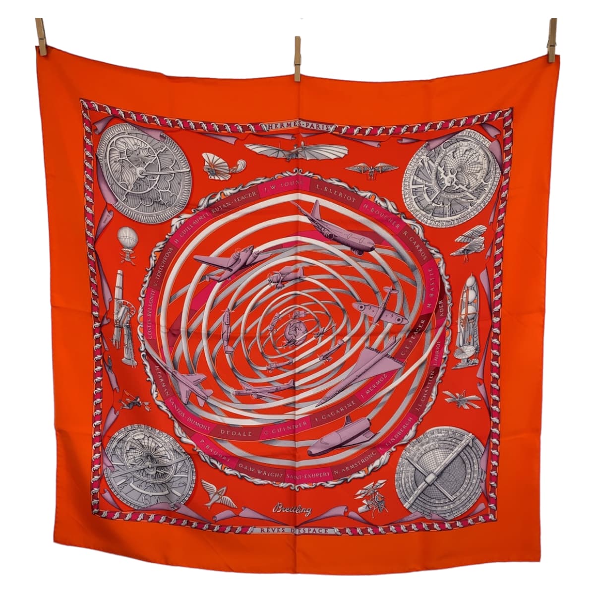 Hermes Silk Scarf REVES D'ESPACE Carré 90 in Pristine Condition