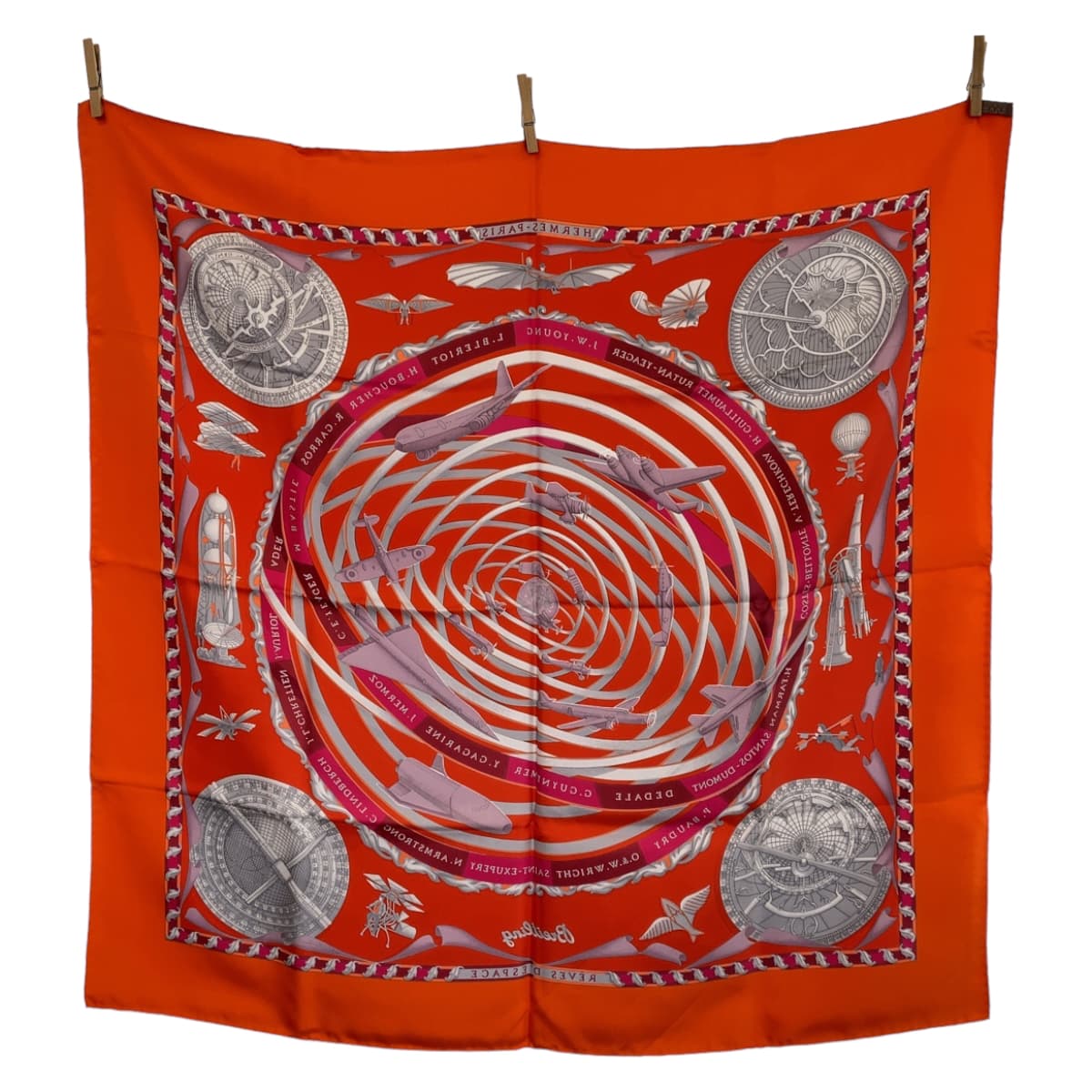 Hermes Silk Scarf REVES D'ESPACE Carré 90 in Pristine Condition