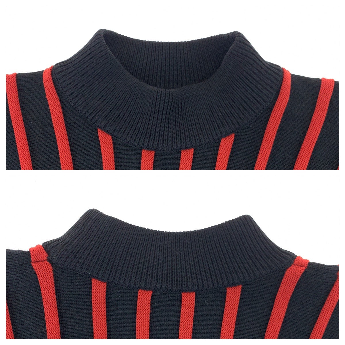 Louis Vuitton Wool Accordion Dress M Red Black in Very Good Condition