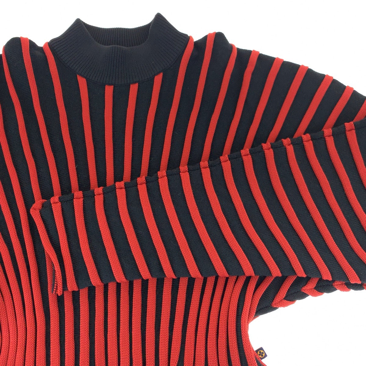 Louis Vuitton Wool Accordion Dress M Red Black in Very Good Condition