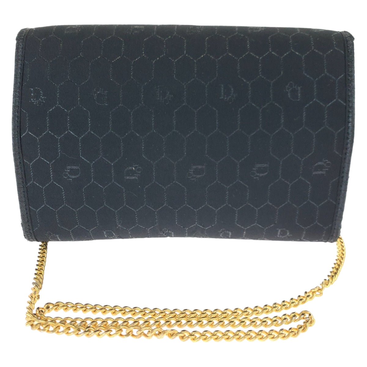 Dior Vintage Black Canvas Chain Shoulder Bag