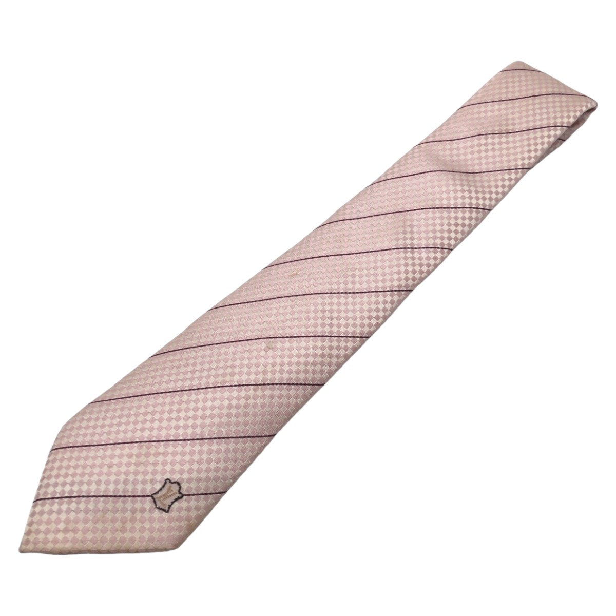 Louis Vuitton Silk Micro Damier Stripe Tie 405812 in Very Good Condition