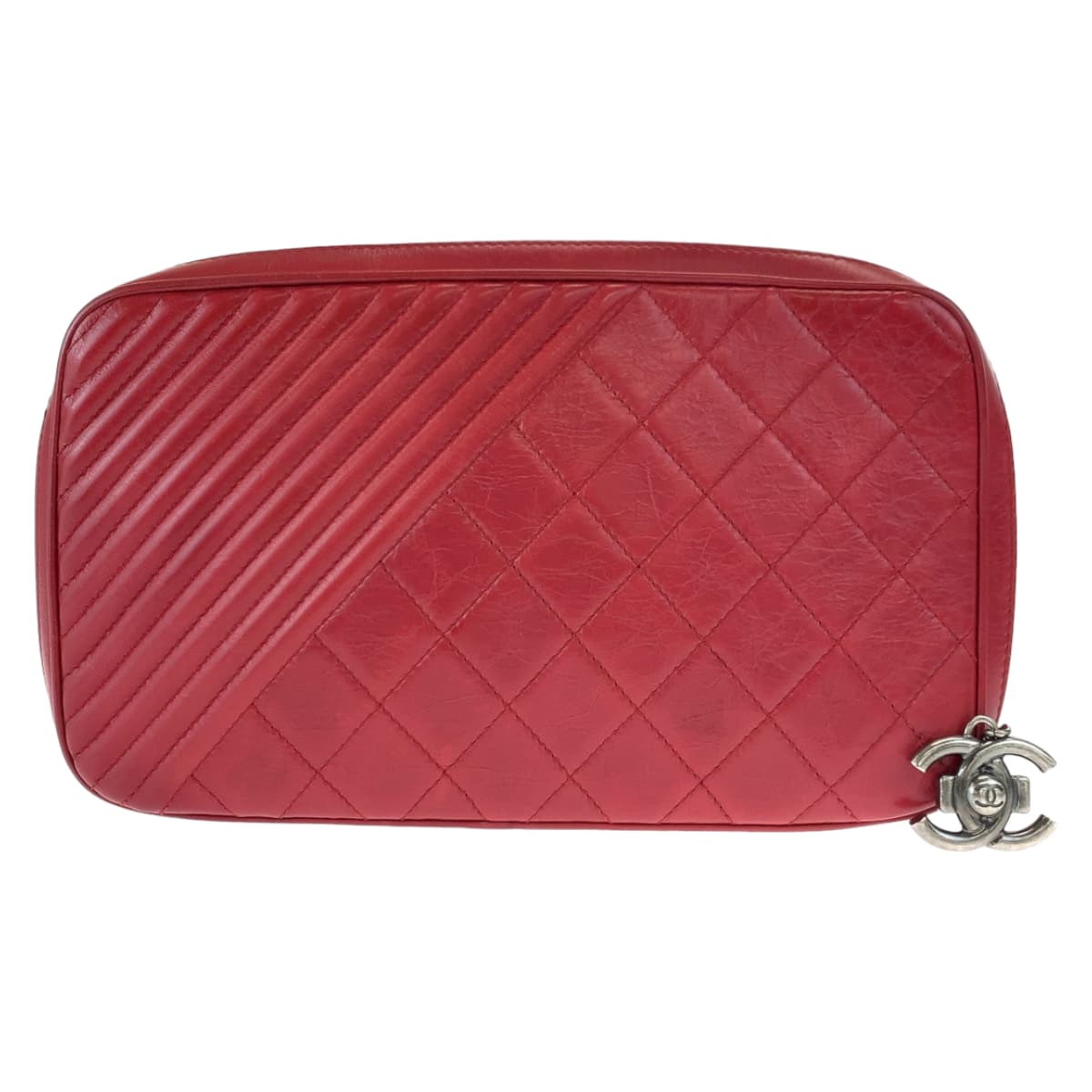 Chanel Coco Boy Red Calfskin Shoulder Bag in Very Good Condition