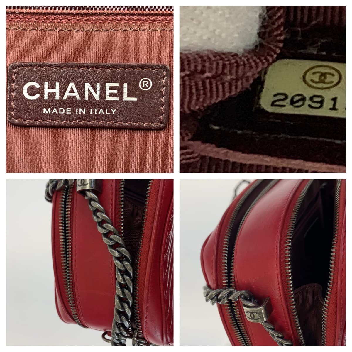 Chanel Coco Boy Red Calfskin Shoulder Bag in Very Good Condition