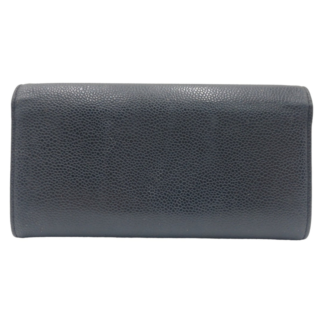 Chanel Leather Coco Mark Long Wallet Black