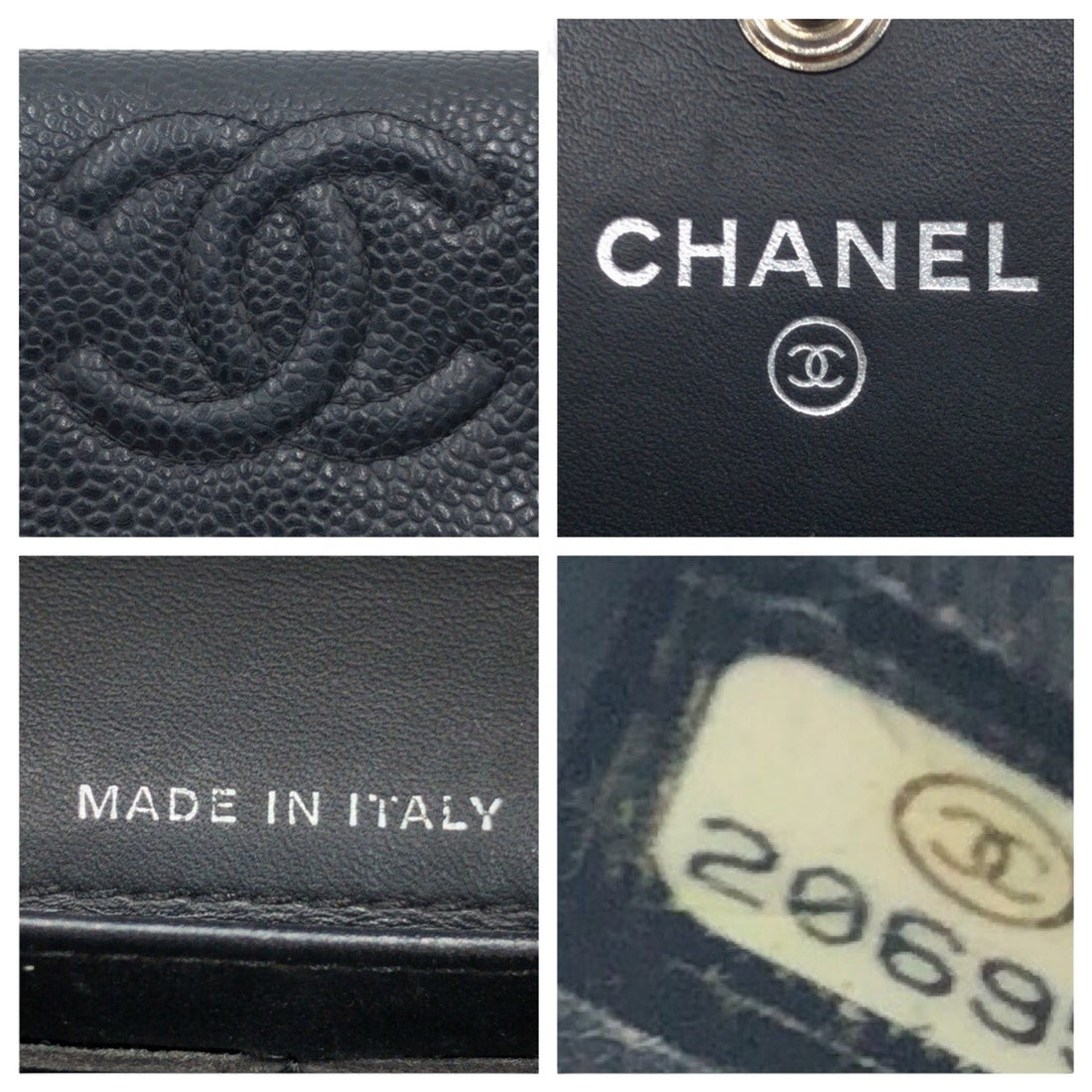 Chanel Leather Coco Mark Long Wallet Black