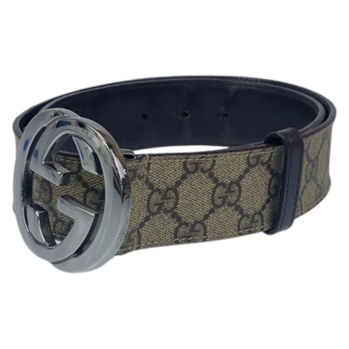 Gucci Interlocking GG Supreme Canvas Leather Belt