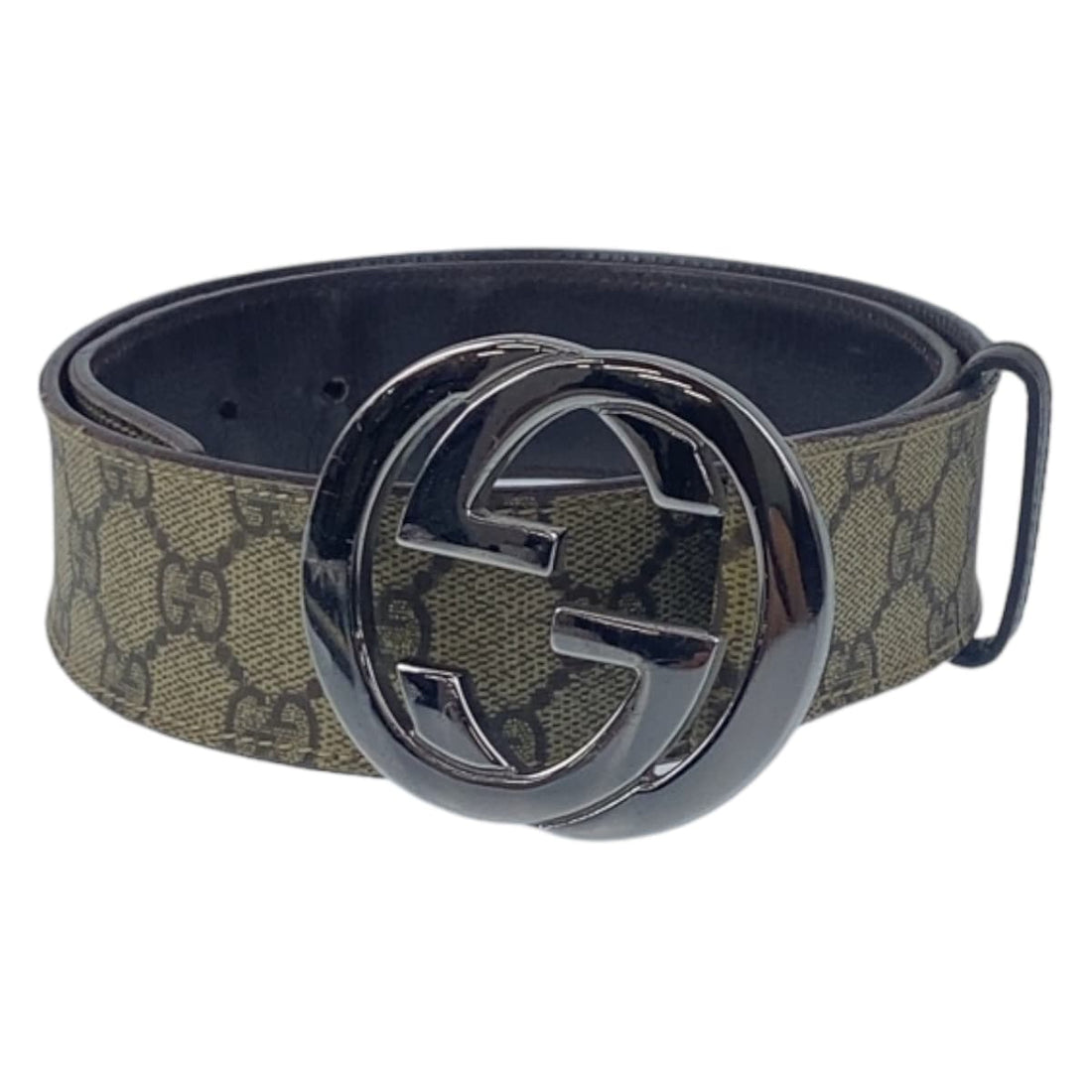 Gucci Interlocking GG Supreme Canvas Leather Belt