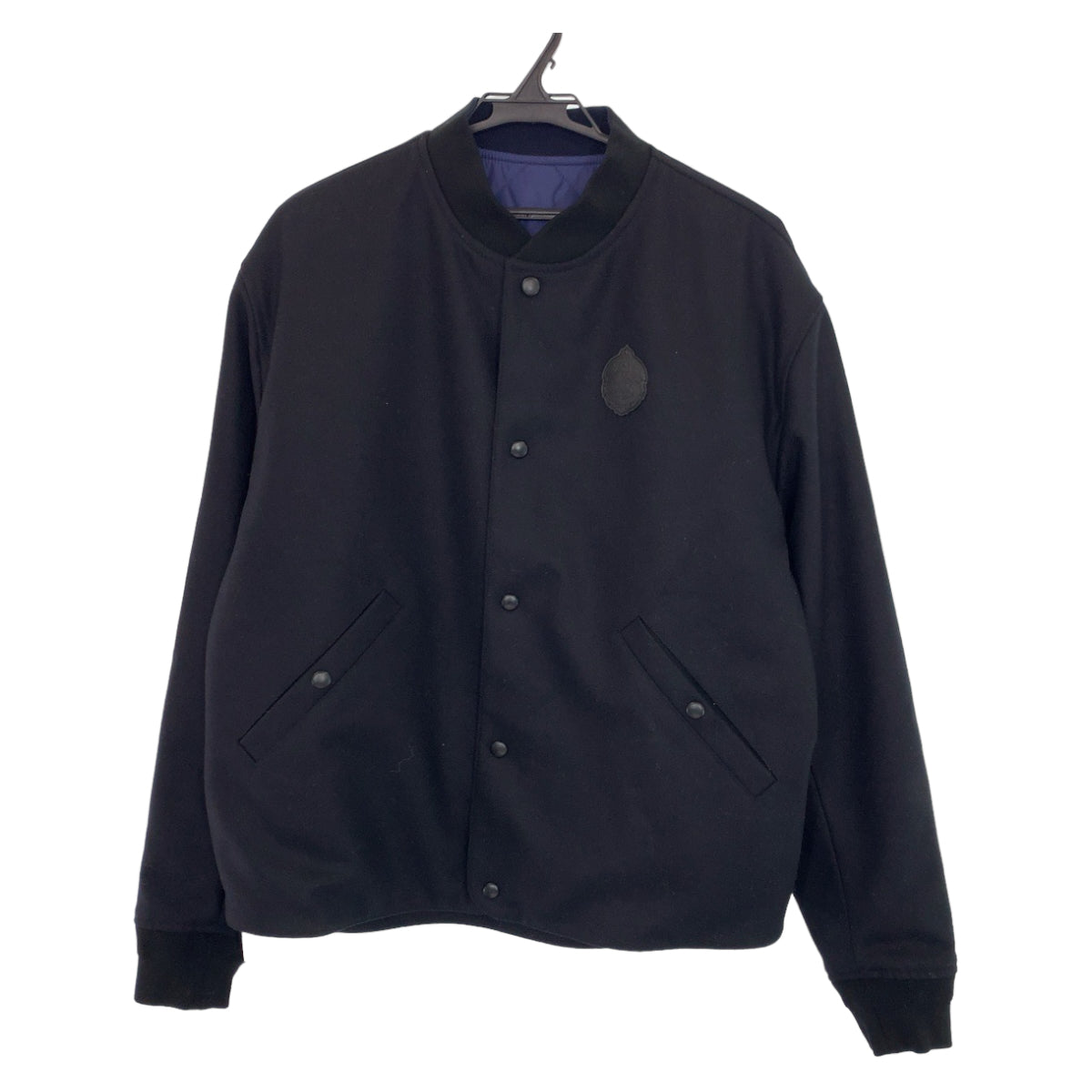 Berluti Wool/Leather Jacket Navy/Black Men's