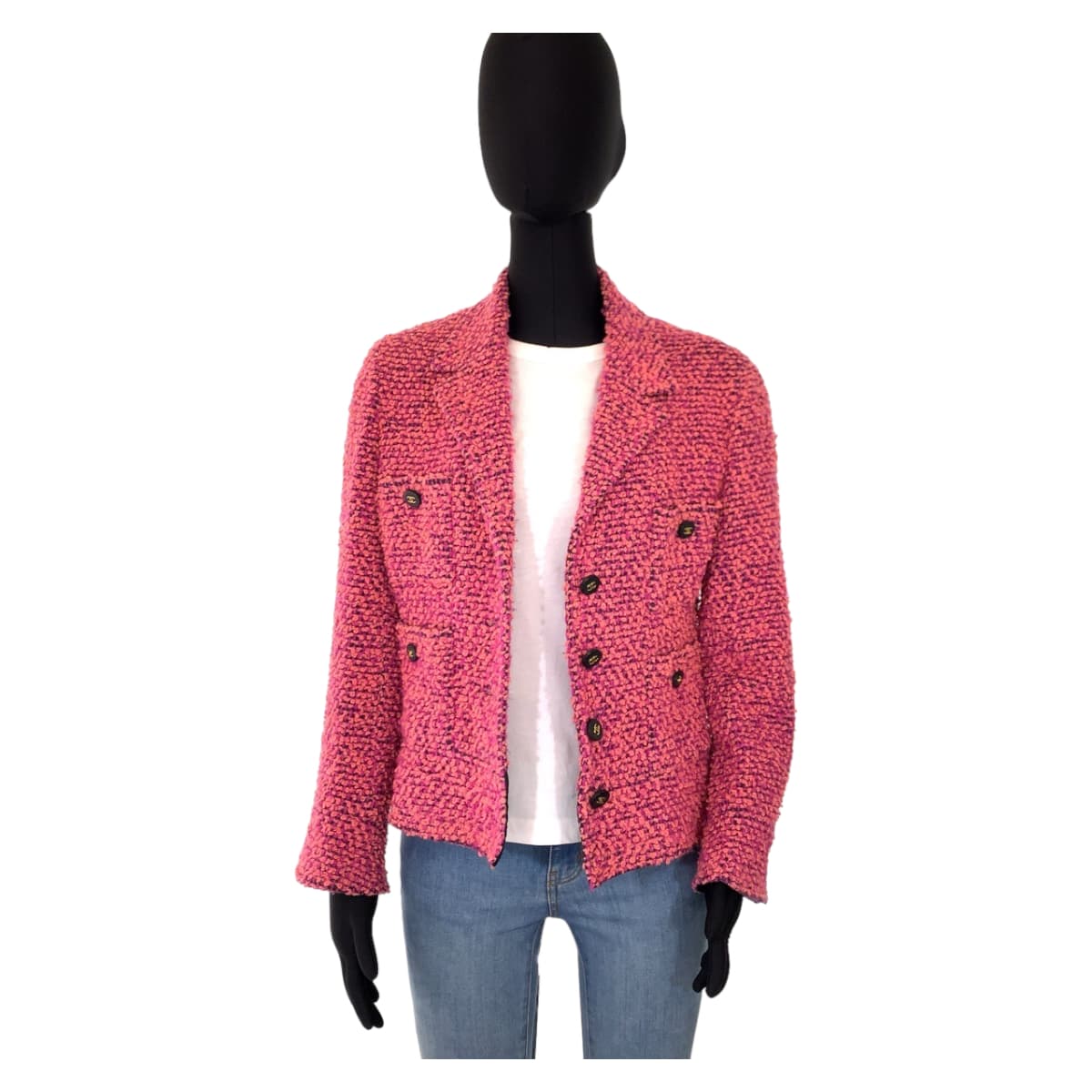 Chanel Vintage Pink Wool Tailored Jacket in Great Condition