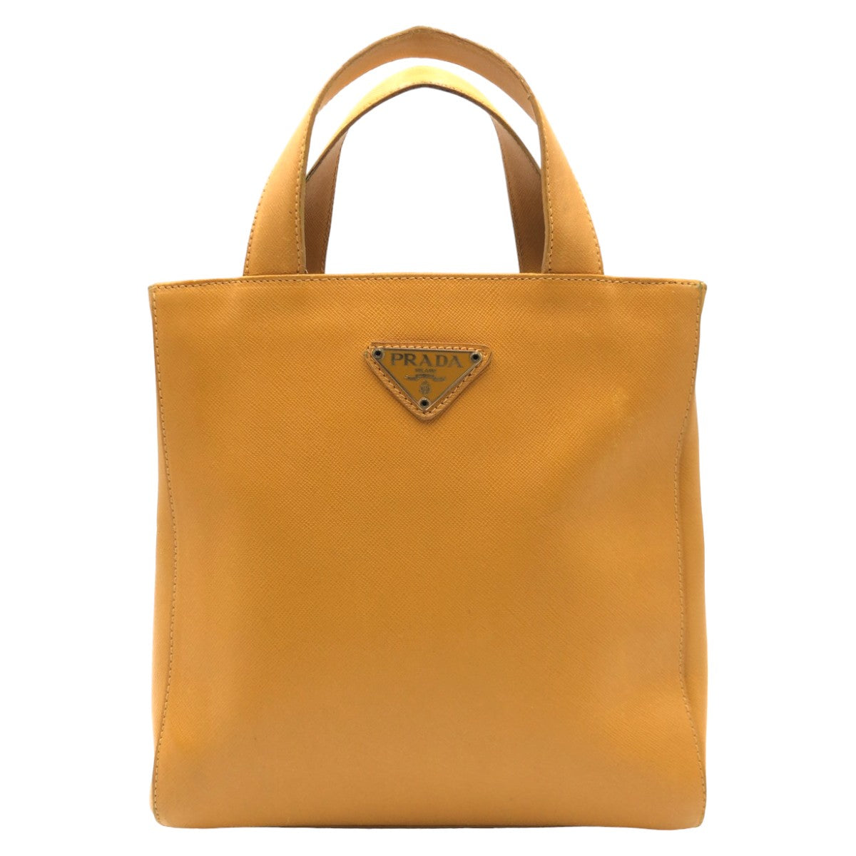 Prada Saffiano Leather Triangle Logo Tote Bag