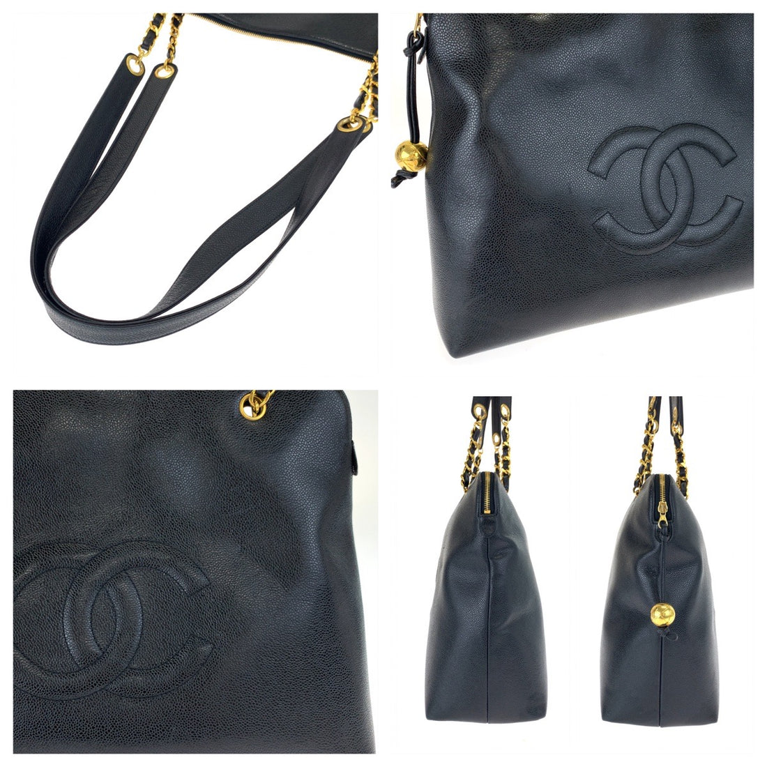 Chanel Vintage Caviar Skin Tote Bag