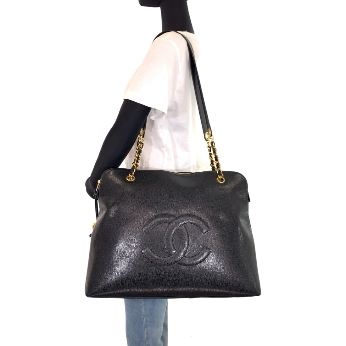 Chanel Vintage Caviar Skin Tote Bag