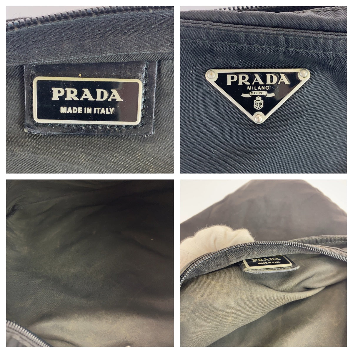 Prada Nylon Tessuto Triangle Logo Plate Shoulder Bag in Very Good Condition