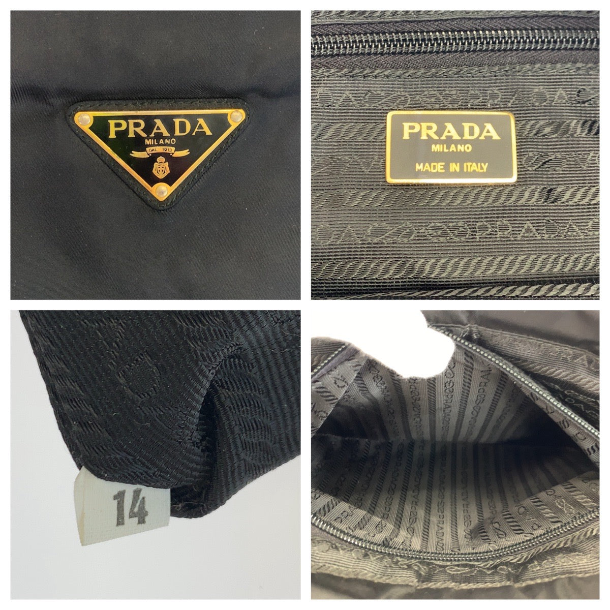 Prada Nylon Tessuto Triangle Logo Tote Bag in Good Condition