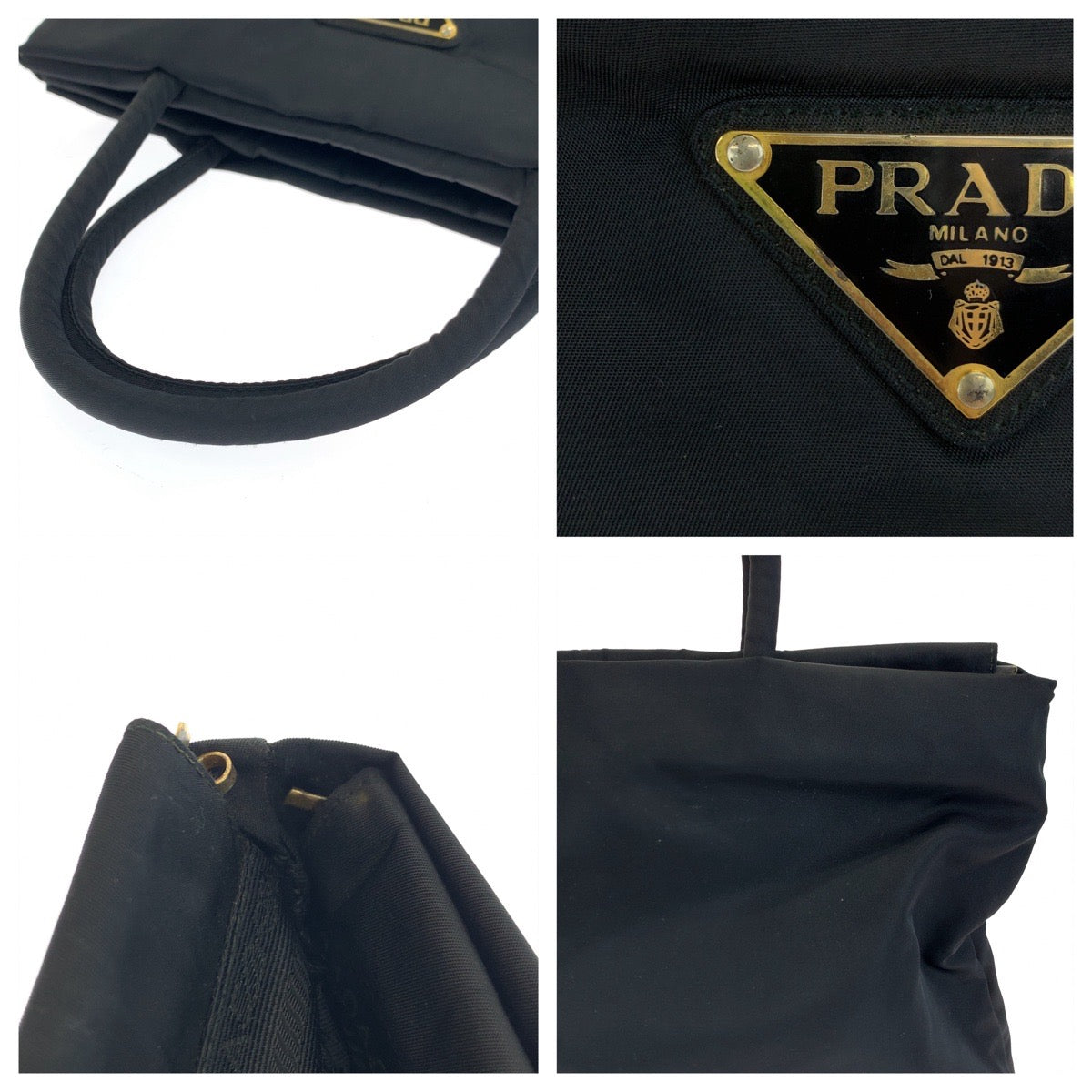 Prada Nylon Tessuto Triangle Logo Tote Bag in Good Condition