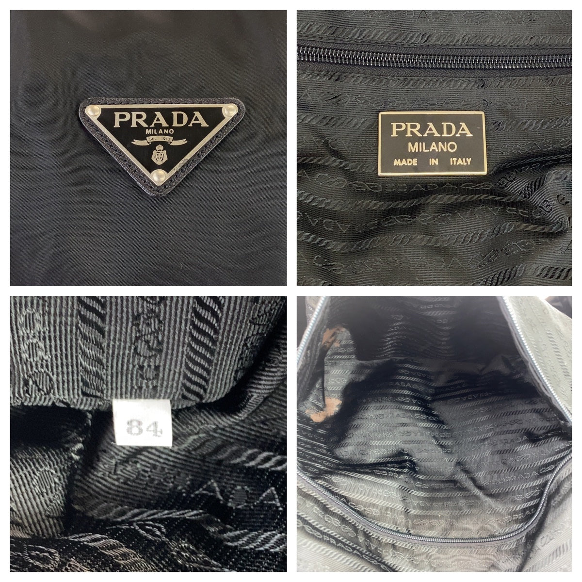 Prada Nylon Tessuto Saffiano Leather Travel Bag 405952 in Very Good Condition