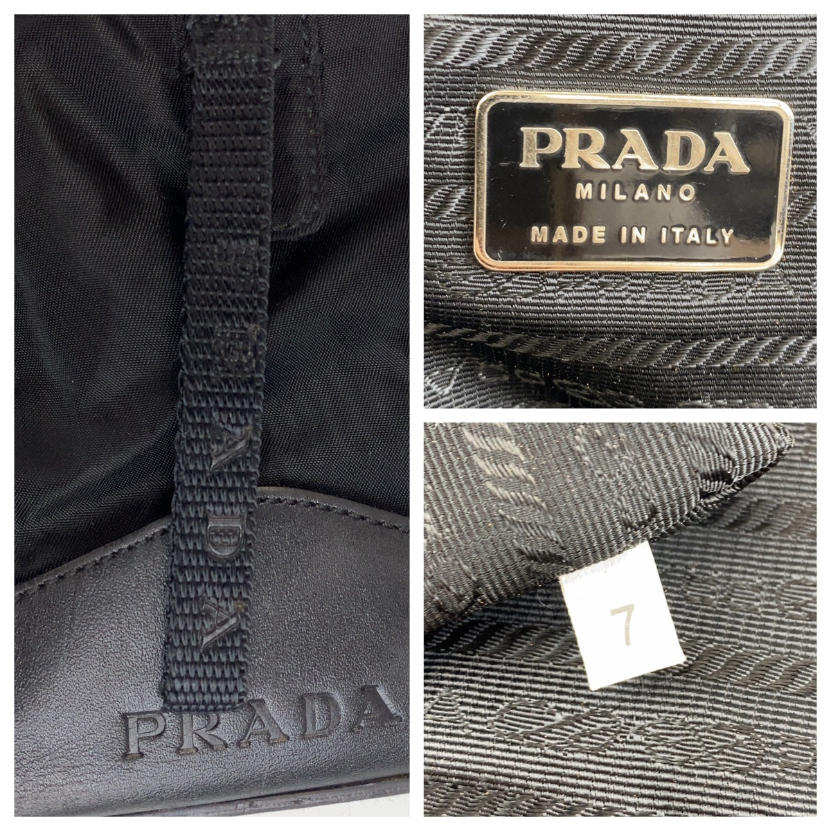 Prada Nylon/Leather Tessuto Triangle Logo Tote Bag in Very Good Condition