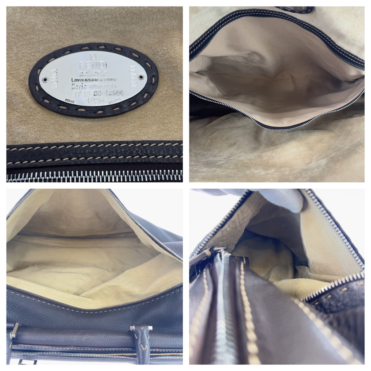 Fendi Leather Selleria Boston Bag 405962