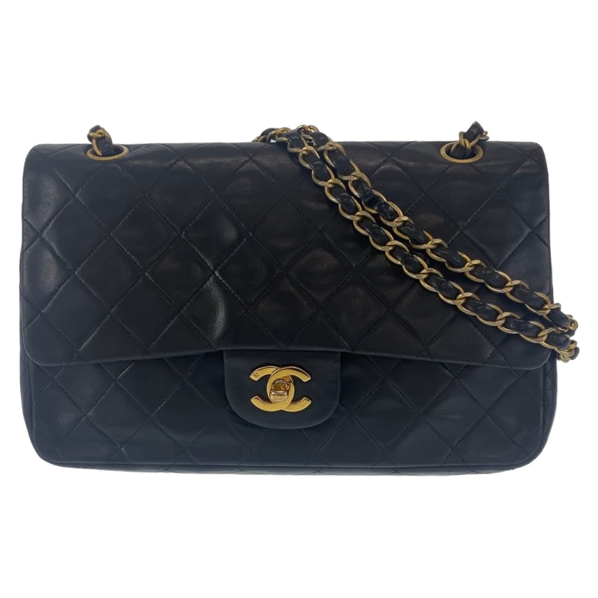 Chanel Vintage Matelasse Double Flap Lambskin Shoulder Bag in Very Good Condition