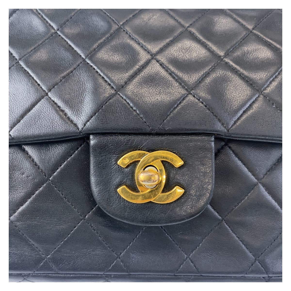 Chanel Vintage Matelasse Double Flap Lambskin Shoulder Bag in Very Good Condition