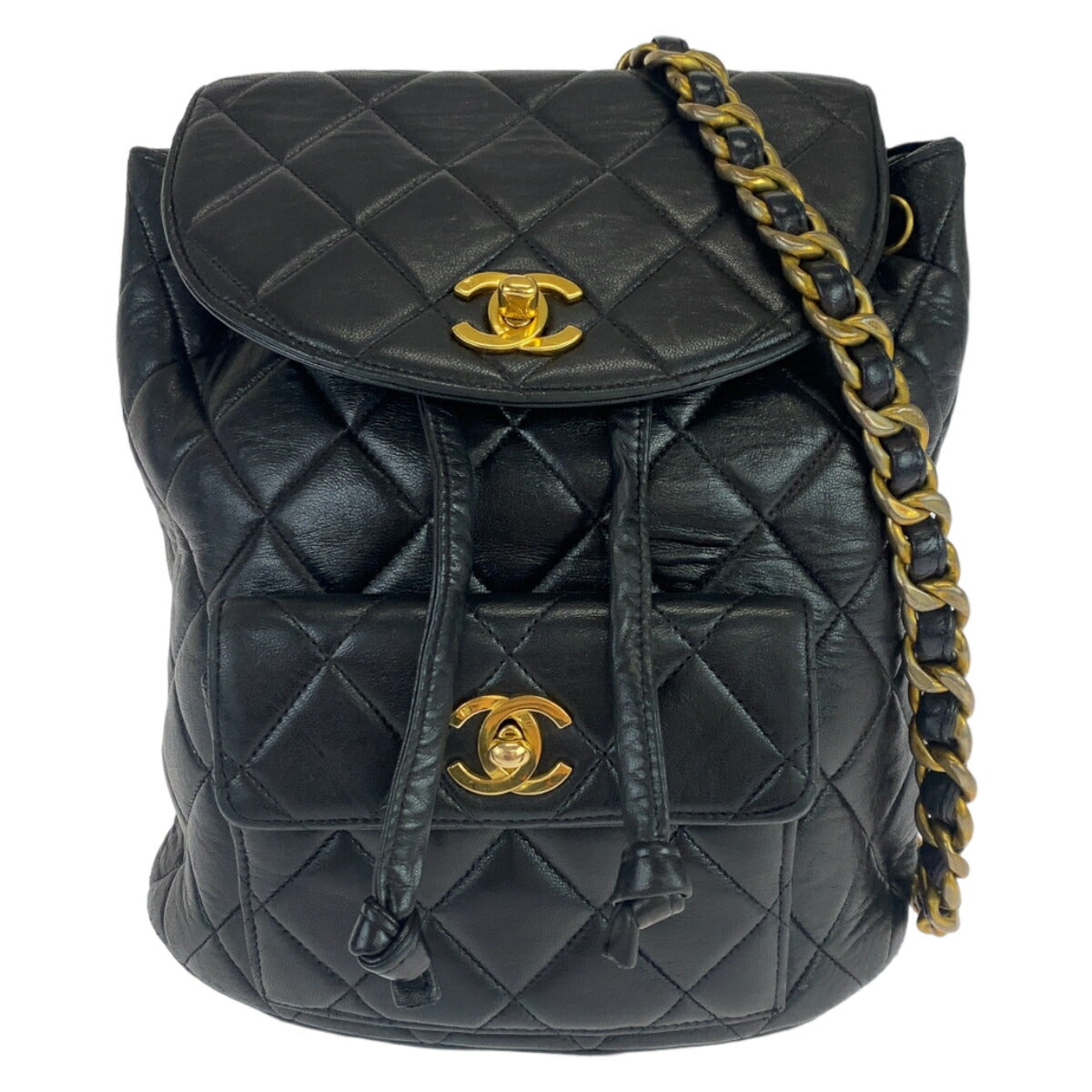 Chanel Lambskin Matelasse Double C Turn Lock Backpack