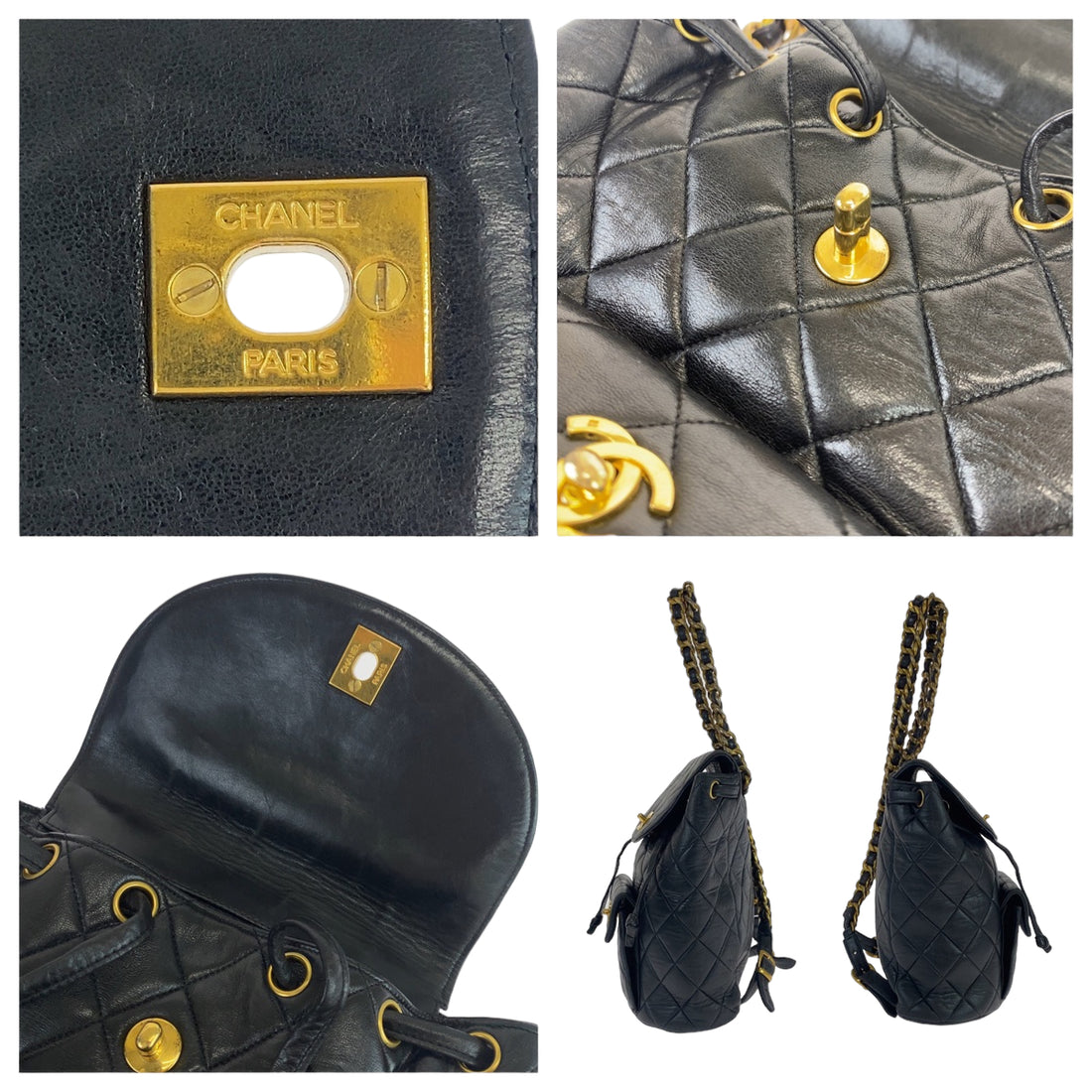 Chanel Lambskin Matelasse Double Coco Mark Backpack