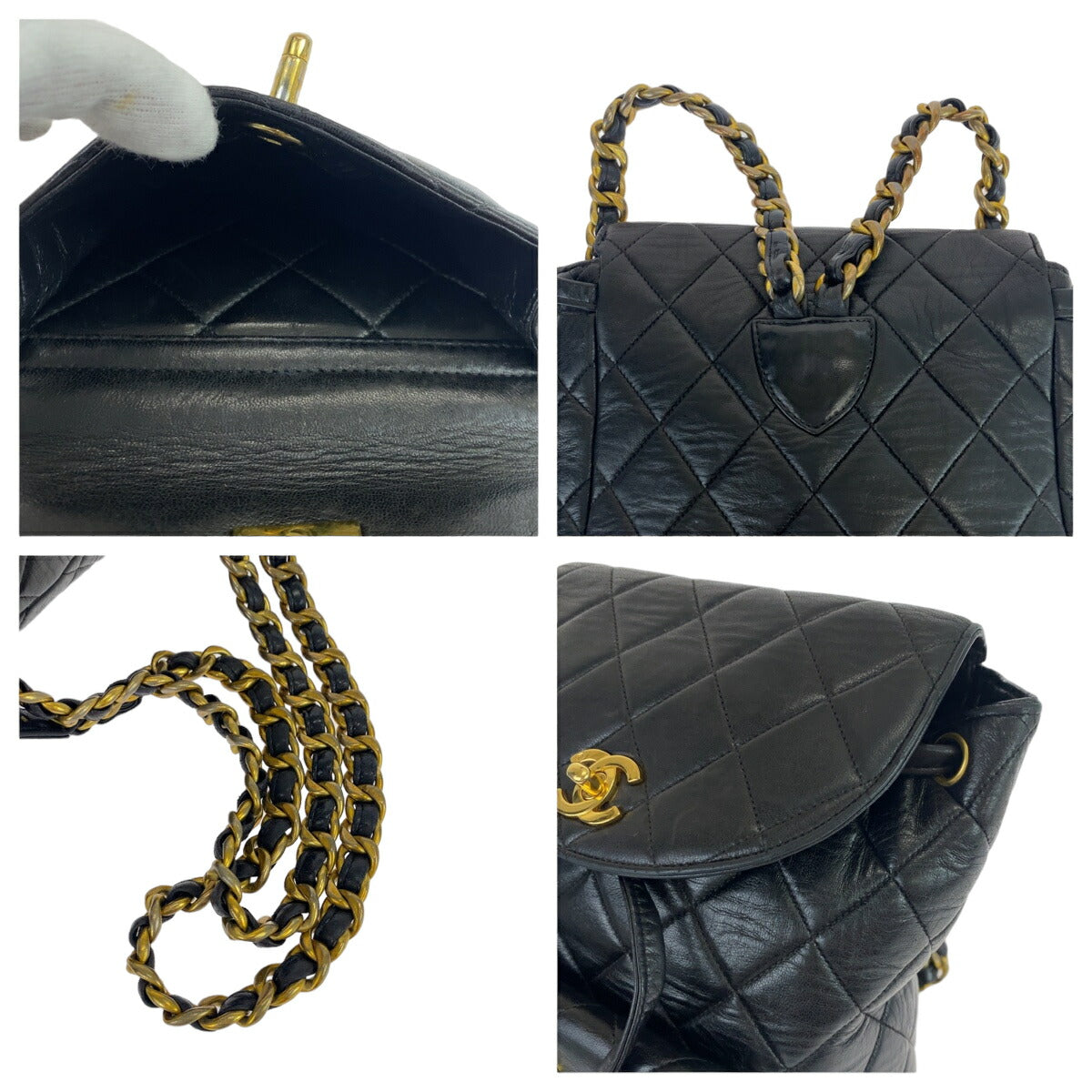 Chanel Lambskin Matelasse Double C Turn Lock Backpack