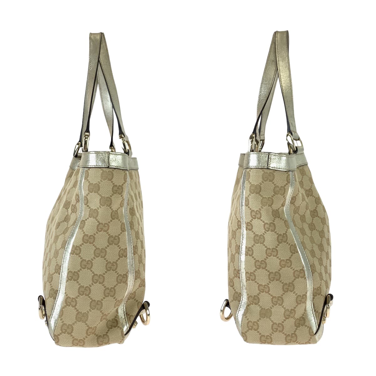 Gucci Abbey GG Canvas Leather Tote Bag