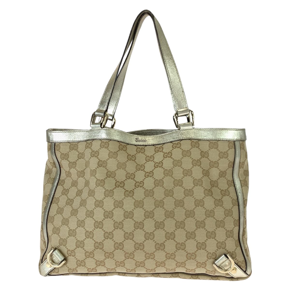 Gucci Abbey GG Canvas Leather Tote Bag