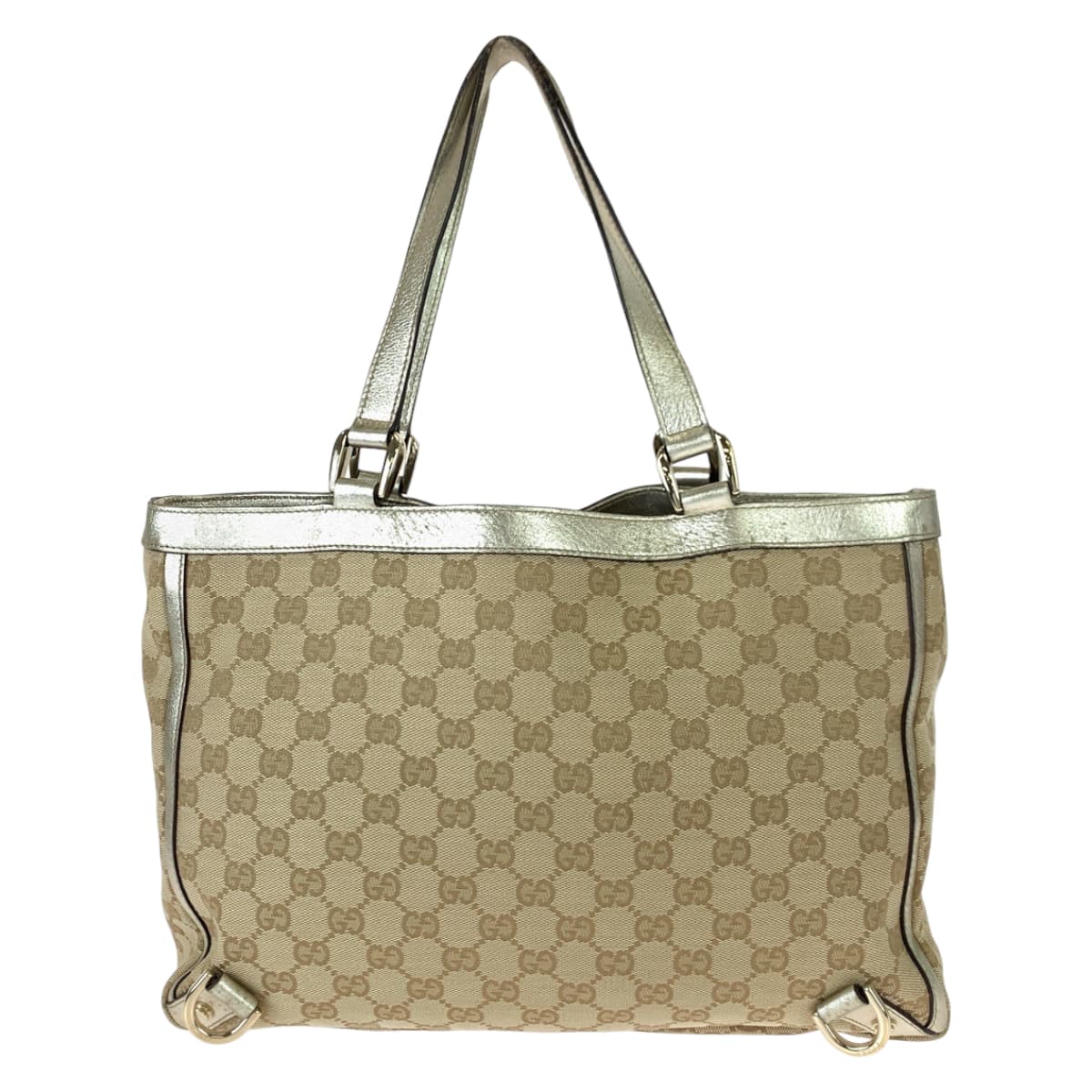 Gucci Abbey GG Canvas Leather Tote Bag