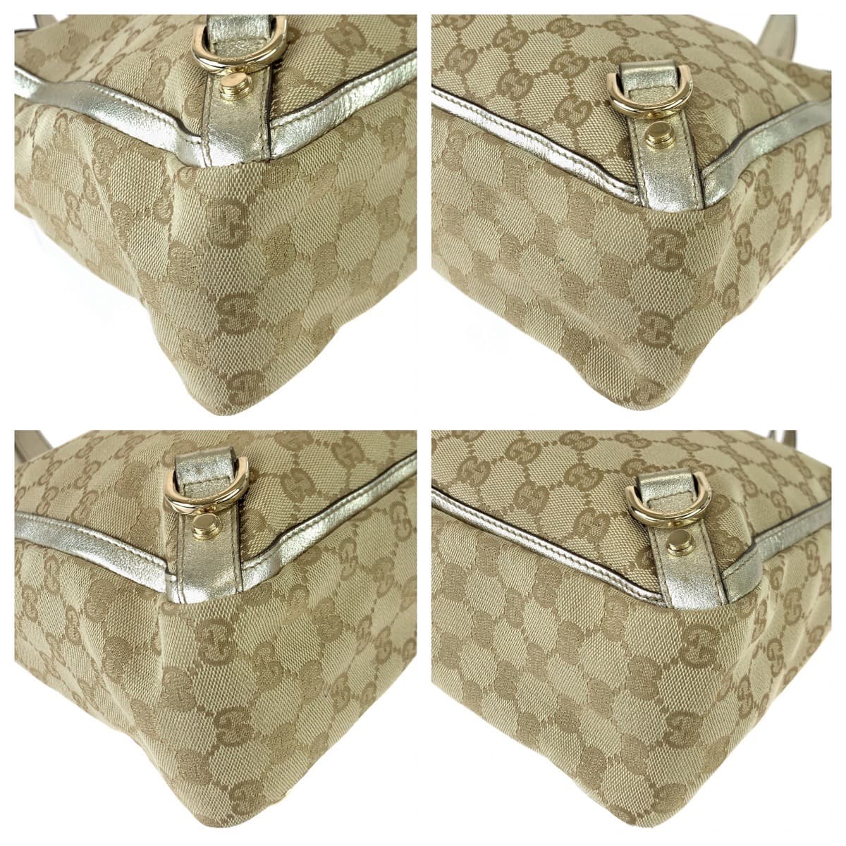 Gucci Abbey GG Canvas Leather Tote Bag