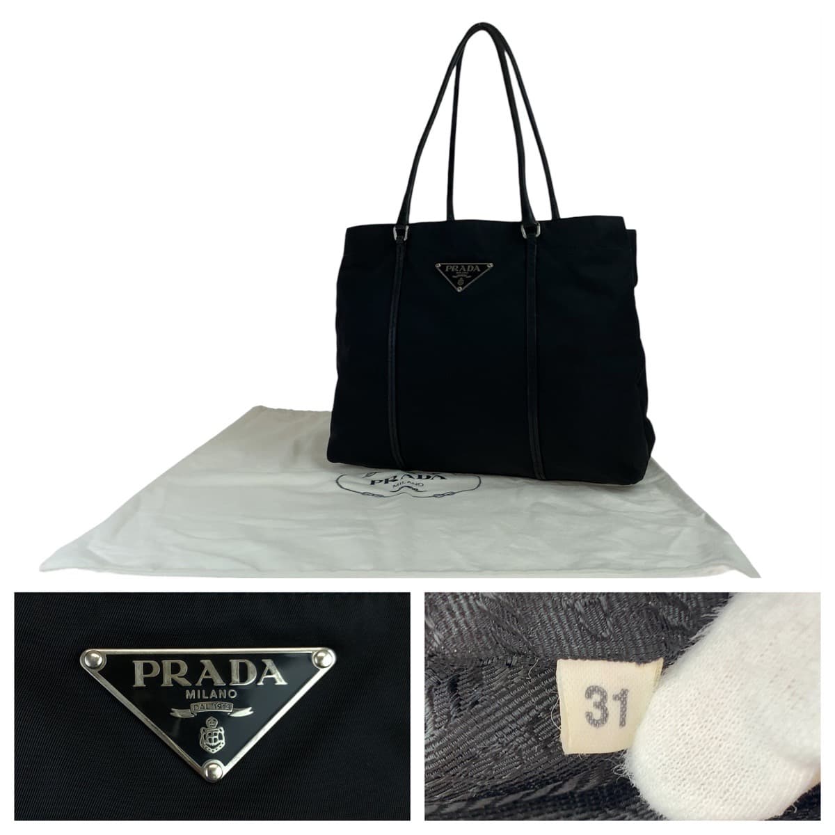 Prada Nylon Tessuto Triangle Logo Plate Shoulder Bag in Very Good Condition