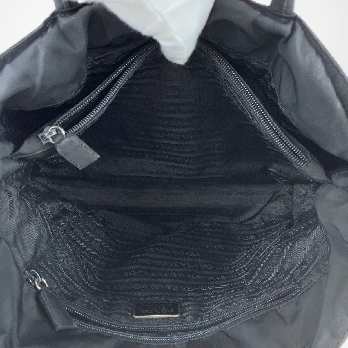 Prada Nylon Tessuto Logo Tote Bag