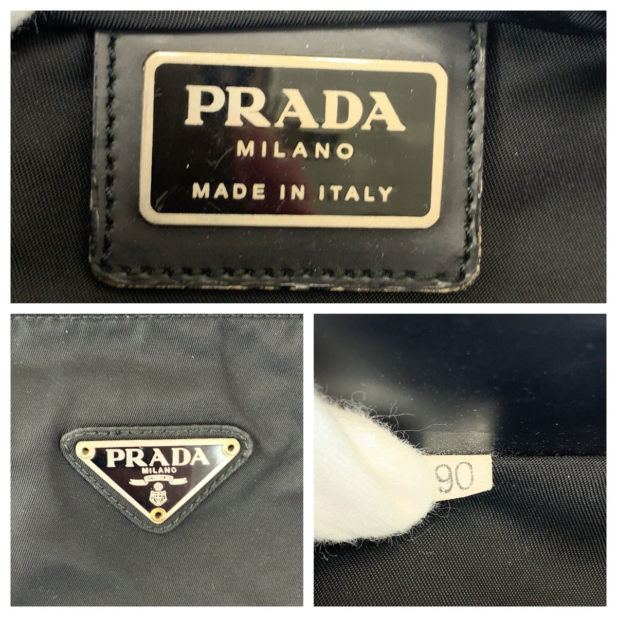 Prada Nylon Tessuto Logo Plate Shoulder Bag