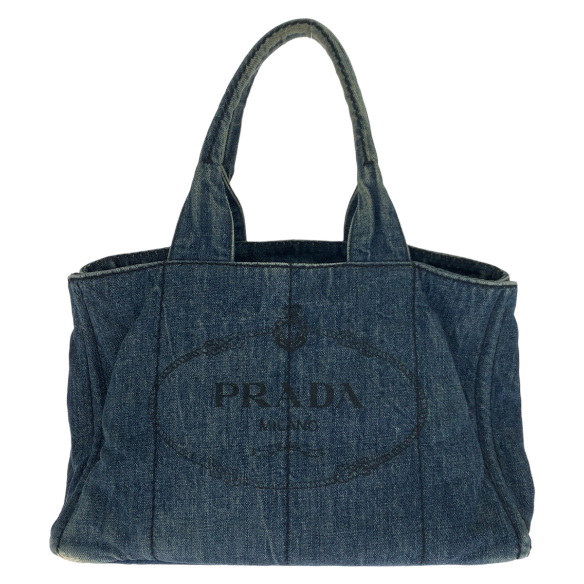 Prada Denim Canapa Tote Bag 406029 in Very Good Condition