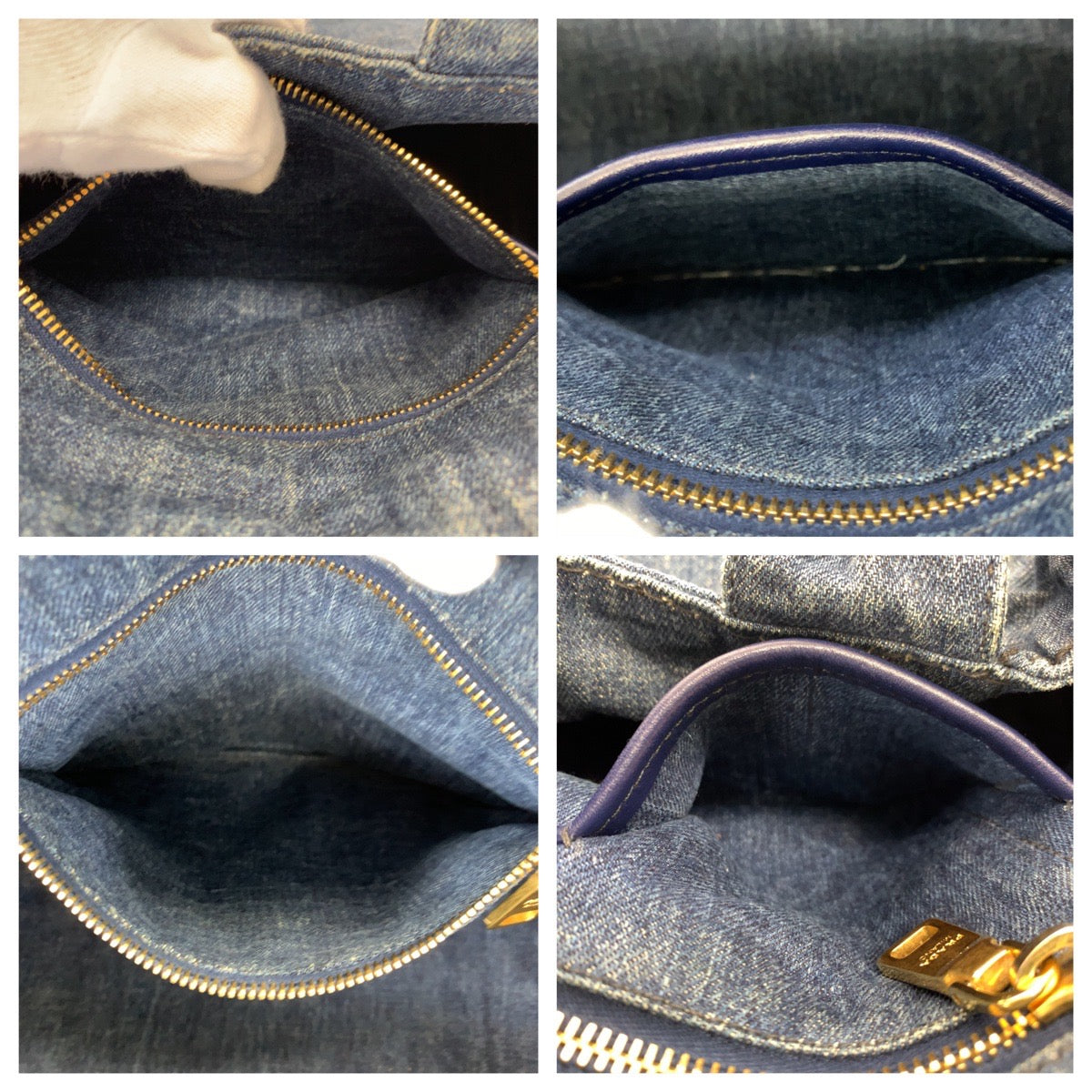 Prada Denim Canapa Tote Bag 406029 in Very Good Condition