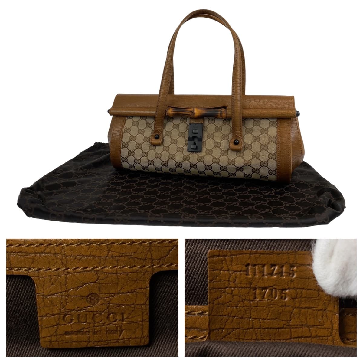 Gucci Bamboo GG Canvas Shoulder Bag