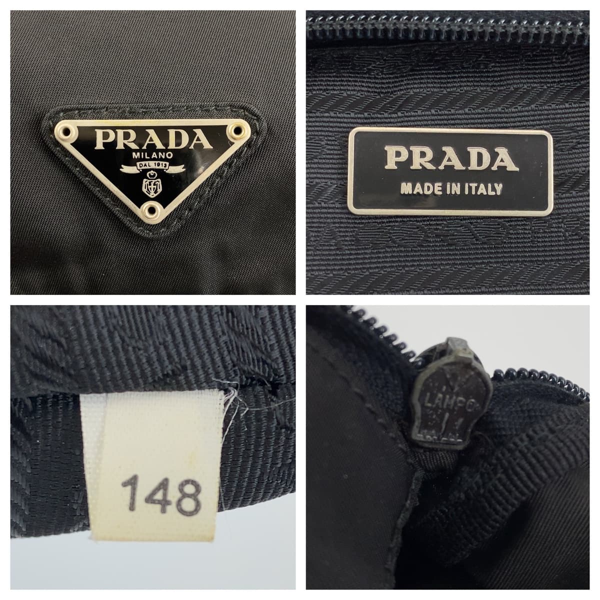 Prada Nylon Tessuto Triangle Logo Plate Shoulder Bag in Very Good Condition