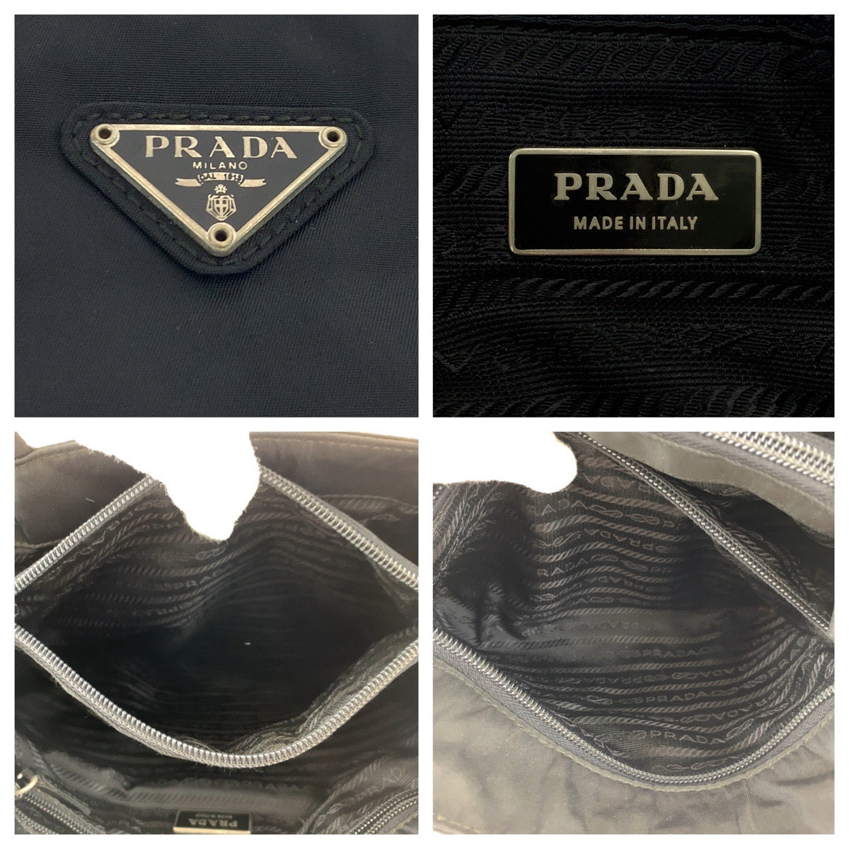 Prada Nylon Tessuto Triangle Logo Tote Bag