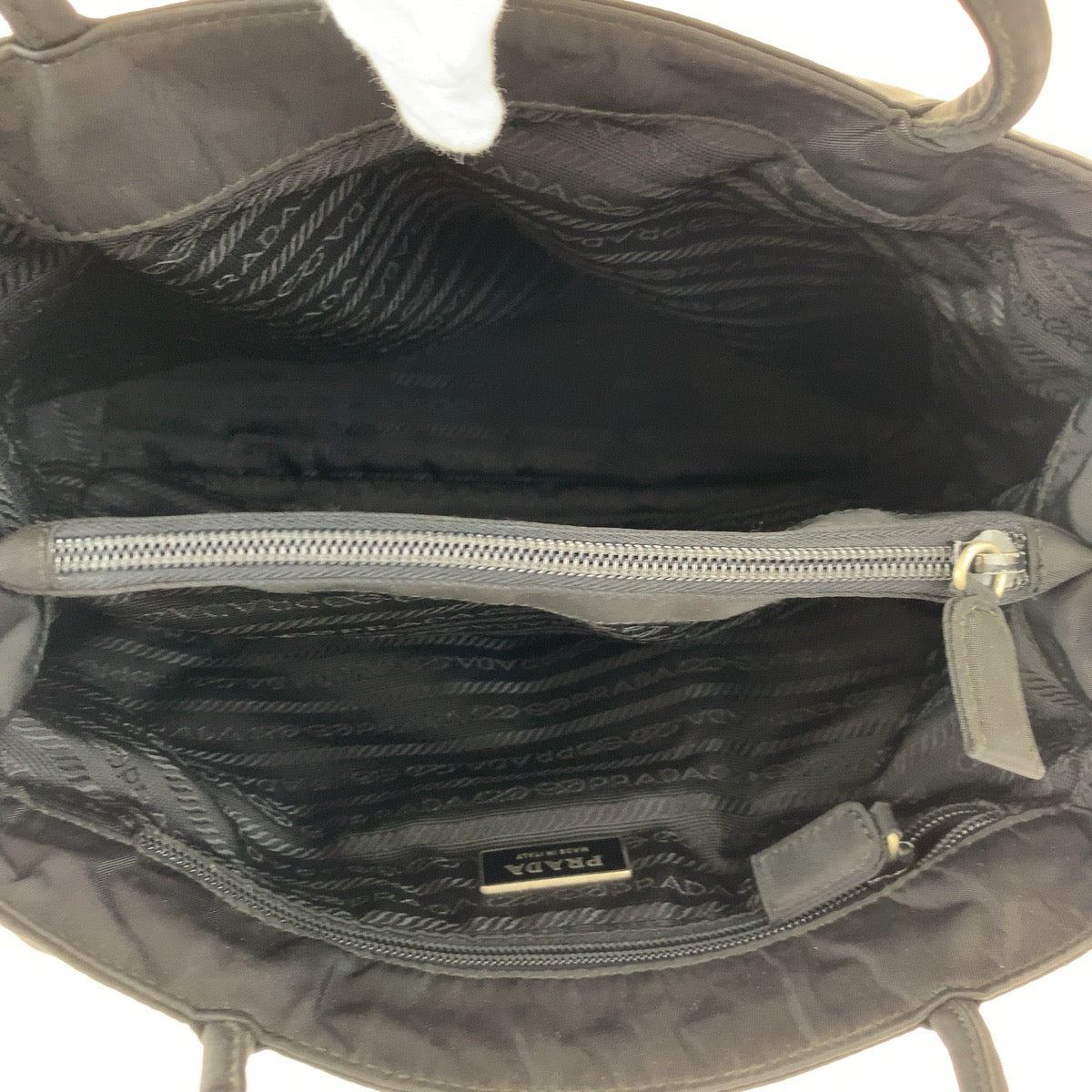 Prada Nylon Tessuto Triangle Logo Tote Bag