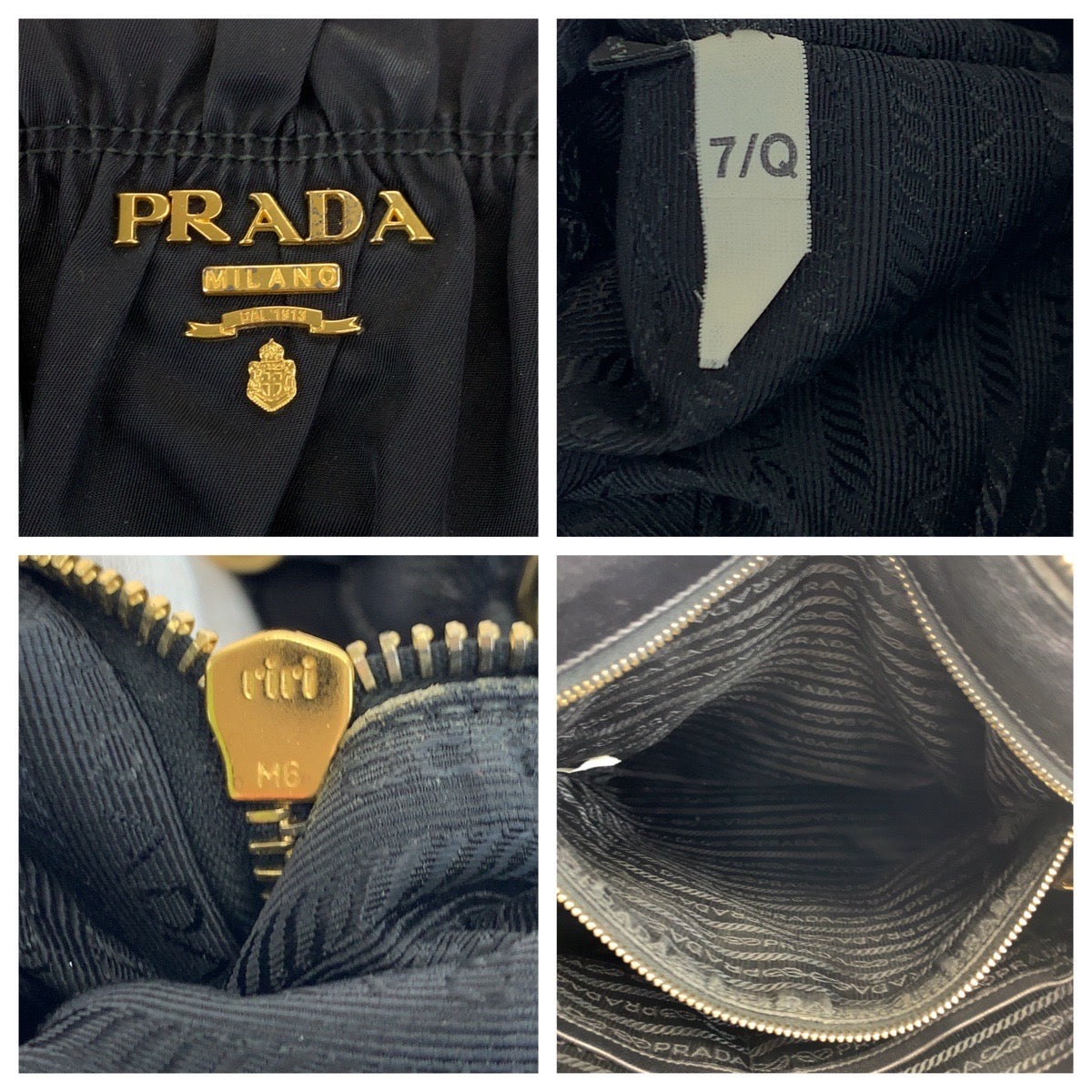 Prada Nylon Gathered Tessuto Tote Bag