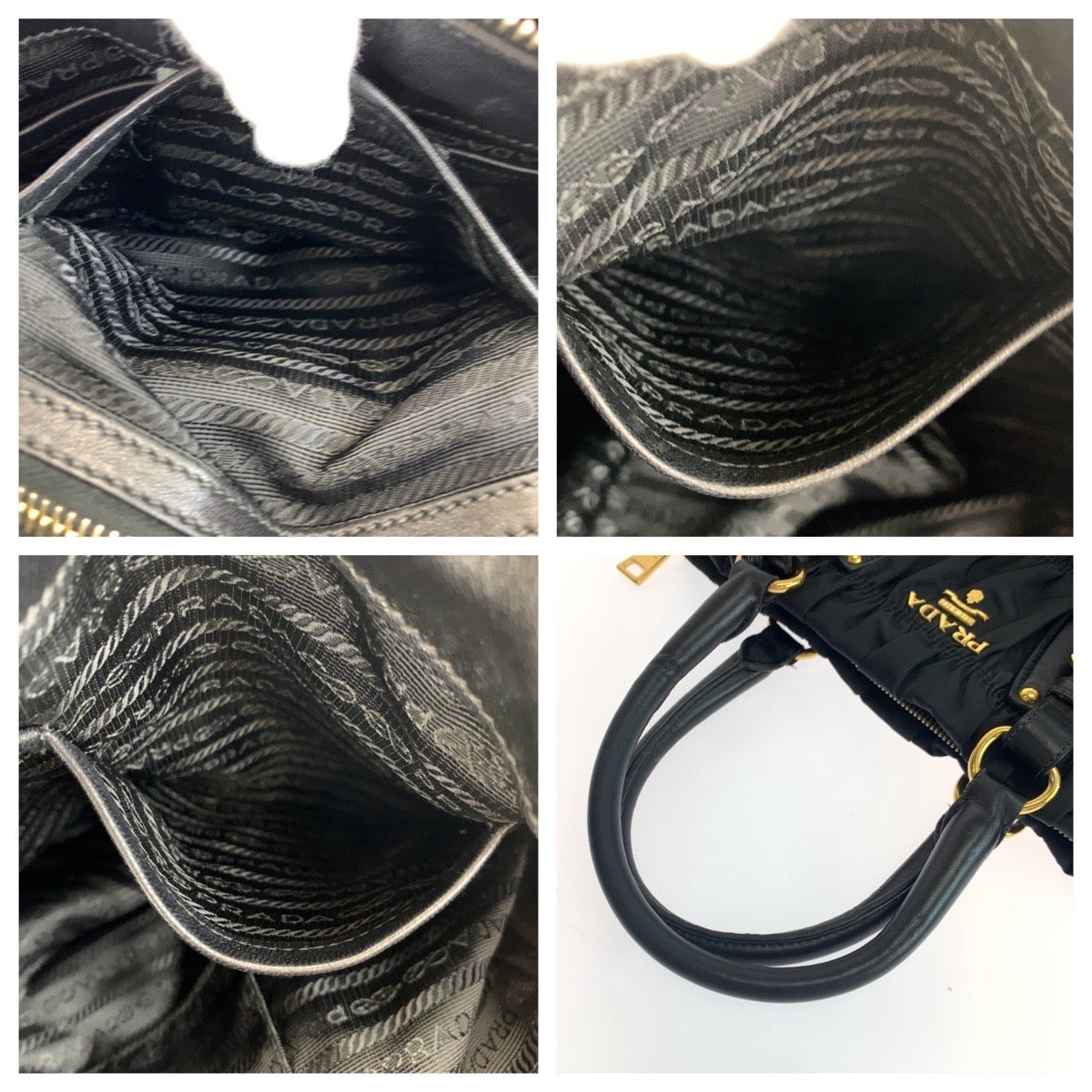 Prada Nylon Gathered Tessuto Tote Bag