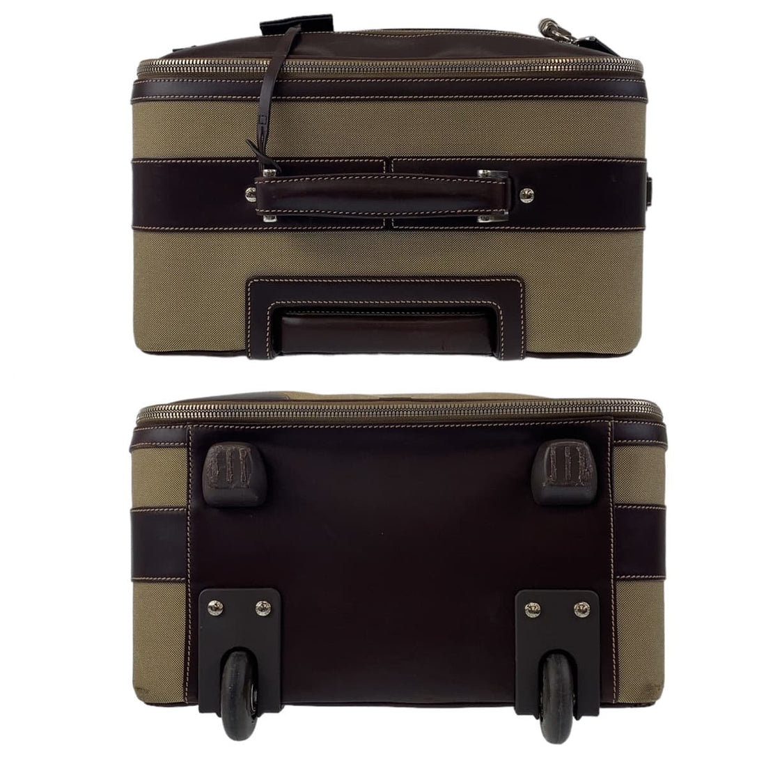 Prada Jacquard Canvas Leather Suitcase